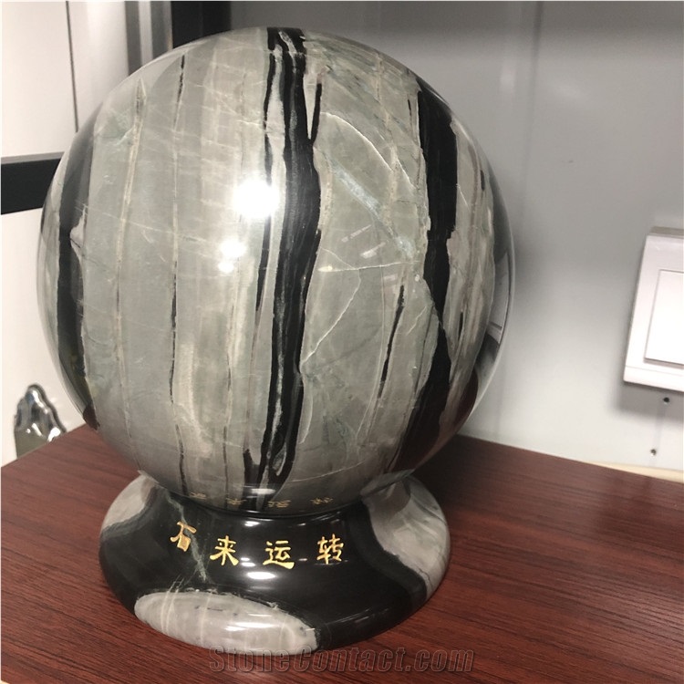 Green Marble Fortune Ball For Interior Decoration