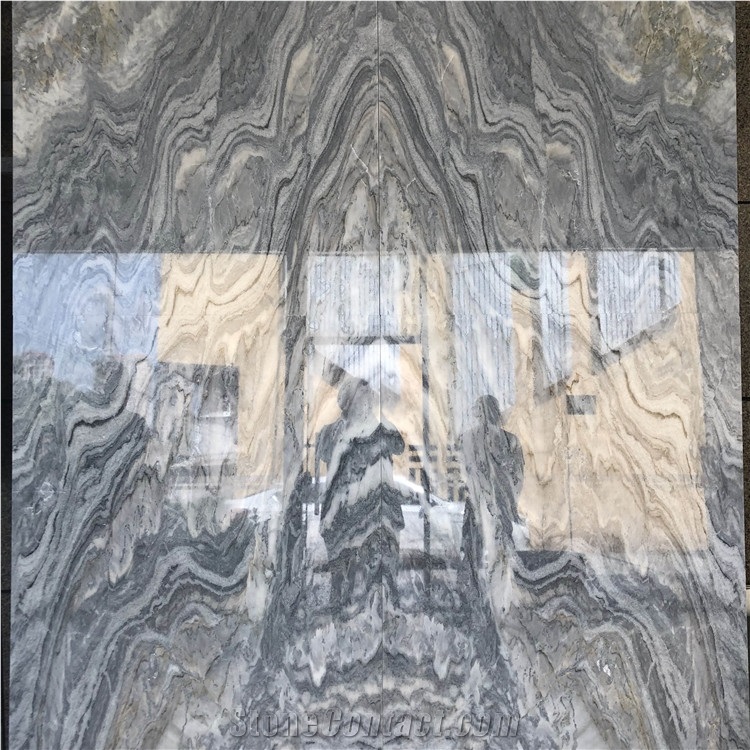 Grey Forest Marble Slab Tiles For Background Wall