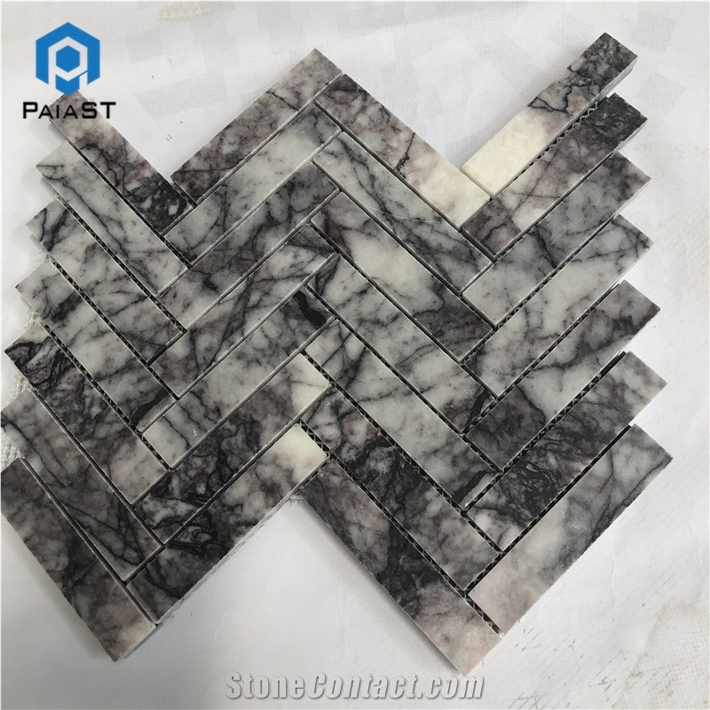 Grey Herringbone Mosaic Tiles For Interior Wall