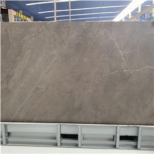 High Polished Grey Marble With Gold Veins Slab