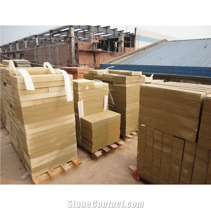 Honed Surface Yellow Sandstone Tiles for Villa