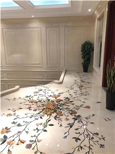 Hotel Waterjet Medallion Pattern Interior Flower