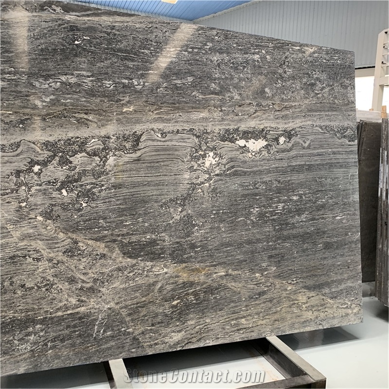 Imported Wave Grey Marble for Interior Wall Decor
