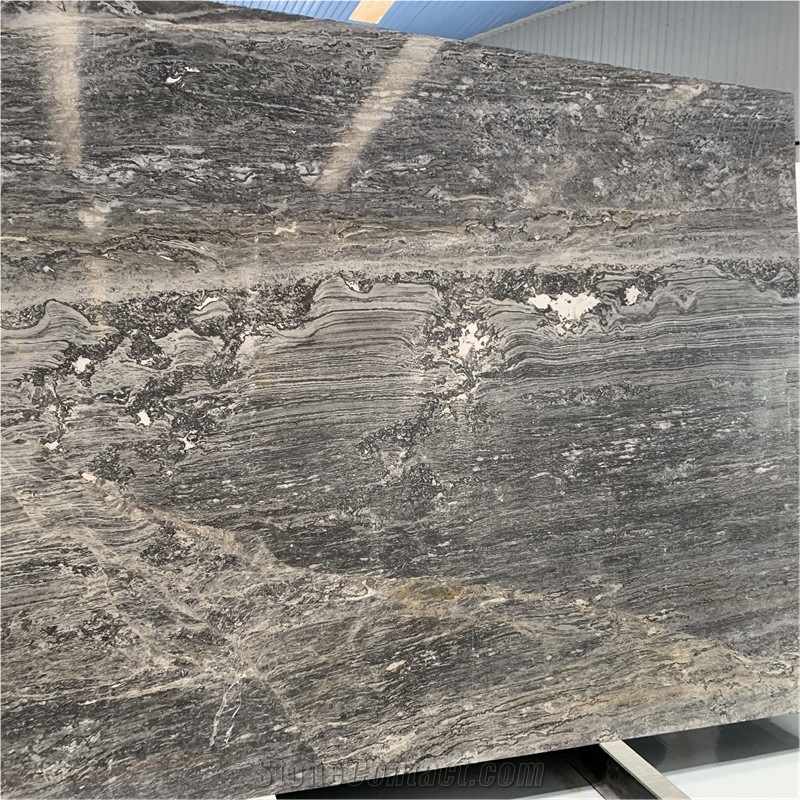 Imported Wave Grey Marble for Interior Wall Decor