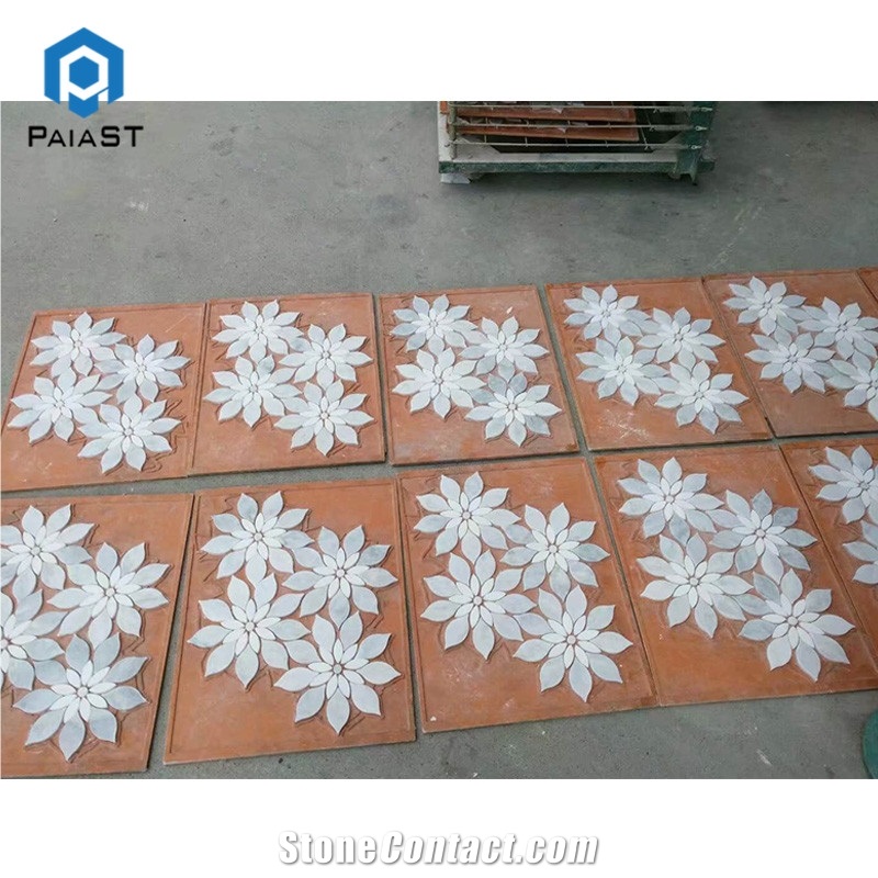 Interior Wall Design Flower Marble Mosaic Tiles