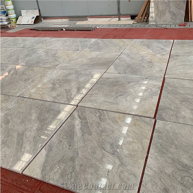 Silver Brown Marble Tiles For Hotel Floor