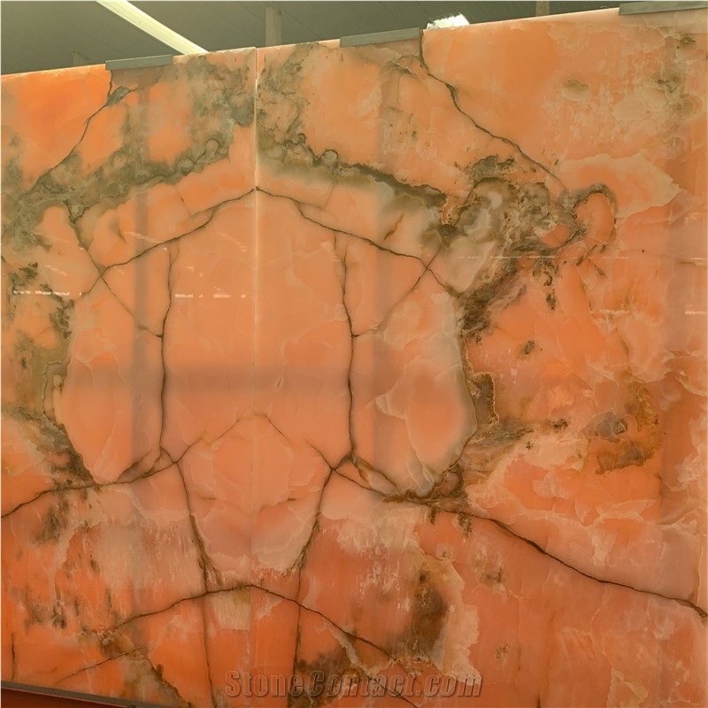 Luxury Pink Onyx Slabs For Wall Decoration