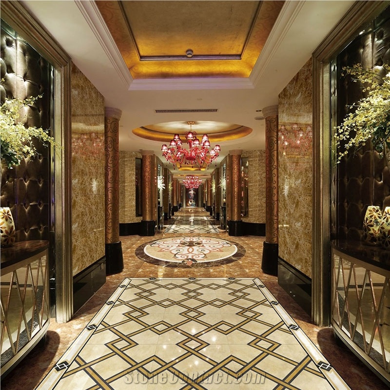 Luxury Villa Corridors Decoration Marble Flooring