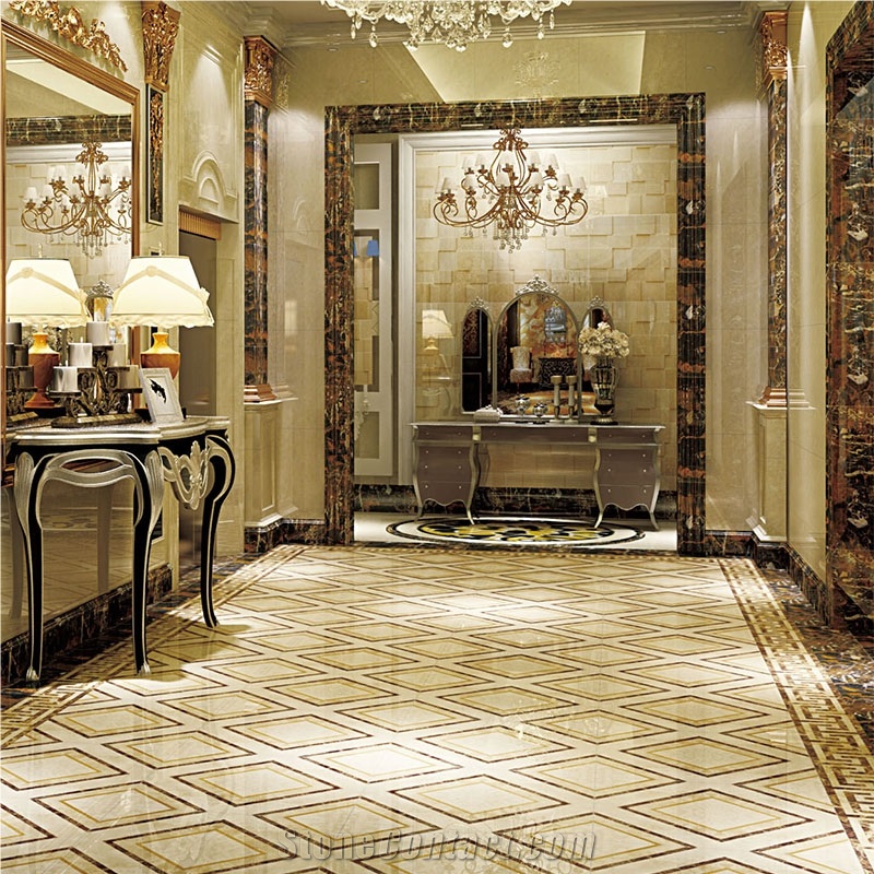 Luxury Villa Corridors Decoration Marble Flooring