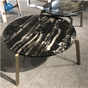 Marble Metal Base Round Nesting Coffee Table