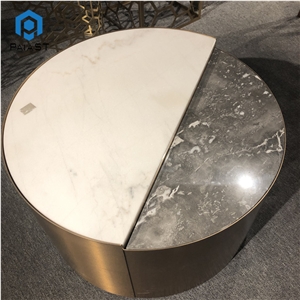 Marble Metal Base Round Nesting Coffee Table