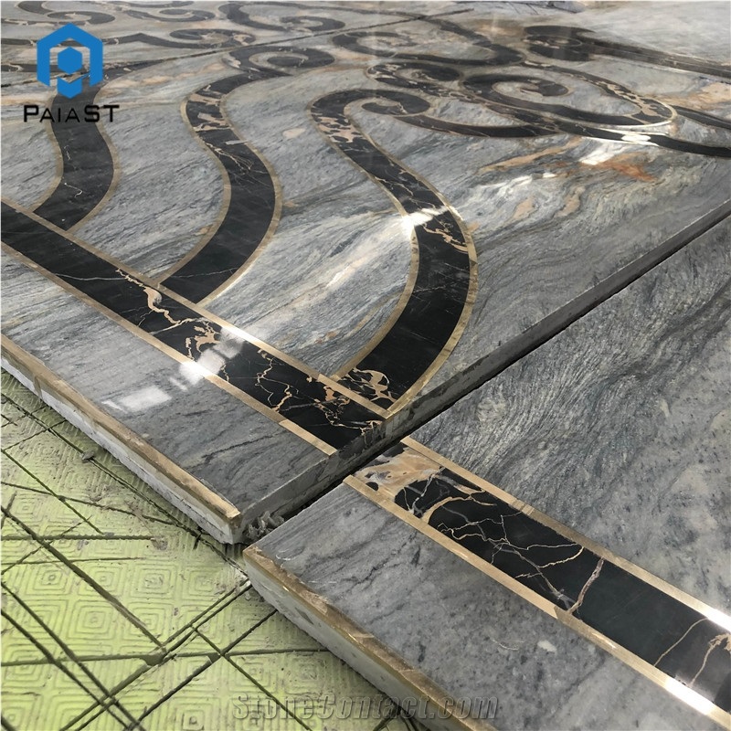 Luxury Marble Water Jet Pattern For Hotel And Villa Floor