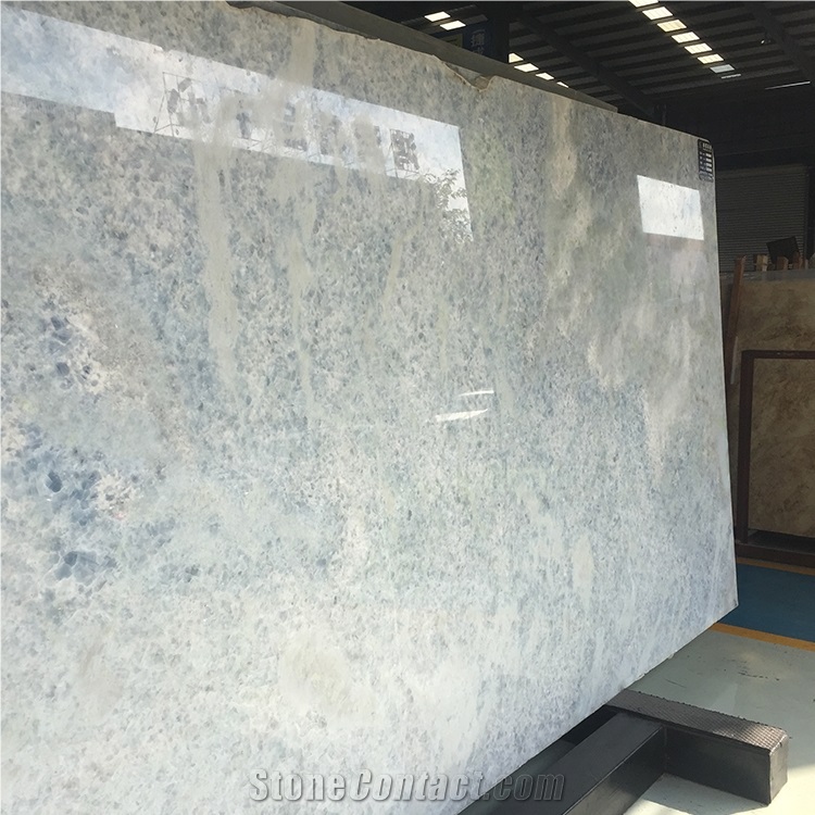 Natural Blue Ice Jade Marble Slabs Tiles For Hotel