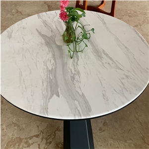 Natural Calacatta White Marble Table For Hotel