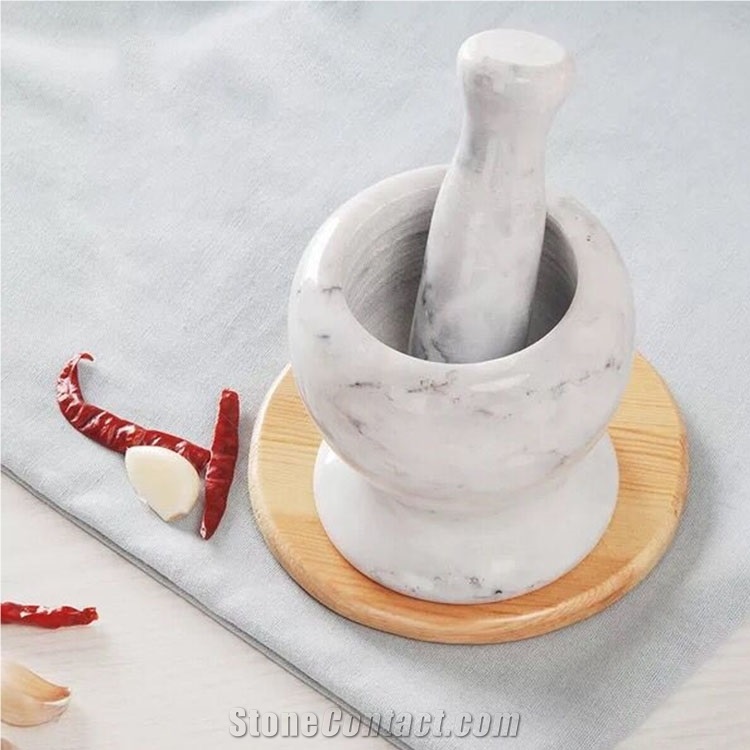 Natural Marble Stone Mortar and Pestle