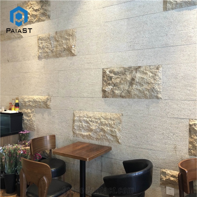 Natural Split Limestone Interior Wall Design