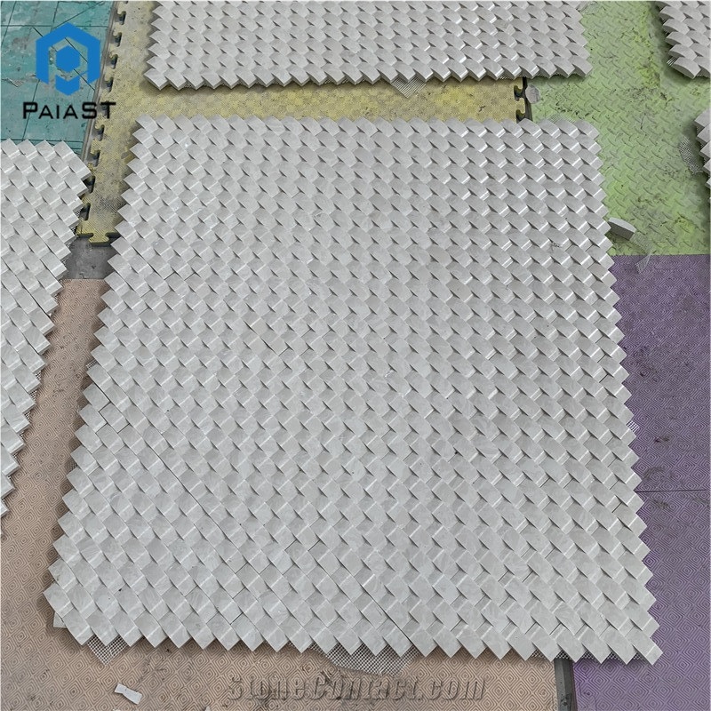 New Design 3D White Marble Mosaic For Wall Tiles