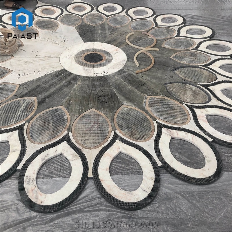 New Design Marble Water Jet Pattern Flooring Tiles