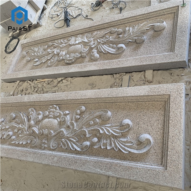 Pink Granite Cnc Carving for Feature Wall Decor