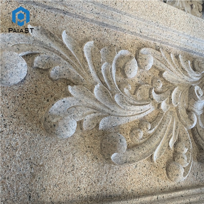 Pink Granite Cnc Carving For Feature Wall Relief Decor