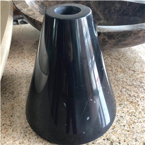 Polished Black Marble Lamp-Socket For Interior