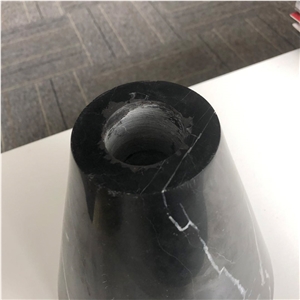 Polished Black Marble Lamp-Socket For Interior