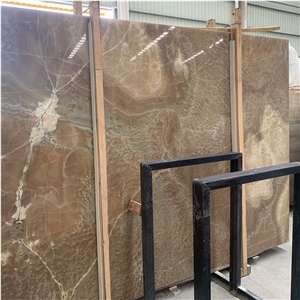 Polished Brown Onyx Tiles And Slabs For Wall Design