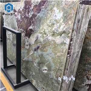 Polished Dark Green Onyx Slab For Floor And Wall Tiles