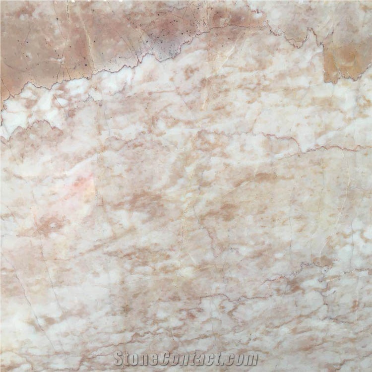 Polished Natural Pink Cream Rose Marble Floor Tile