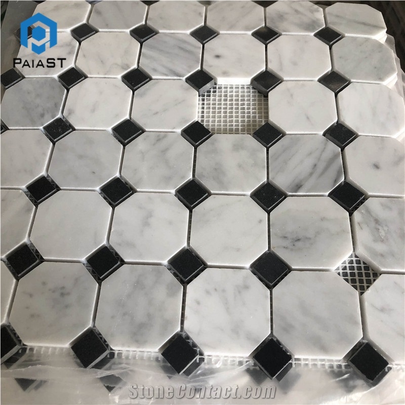 Polished White Marble Mosaic For Floor & Wall Tile