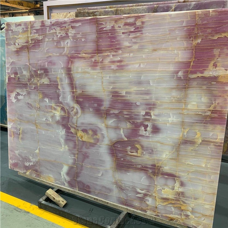 Purple Jade Onyx Slab for Villa Wall Design