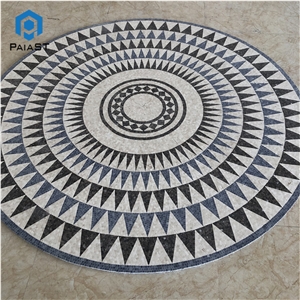 Round Marble Mosaic Art Pattern Floor Design