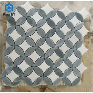 Water Jet Marble Mosaic Tiles For Interior Wall