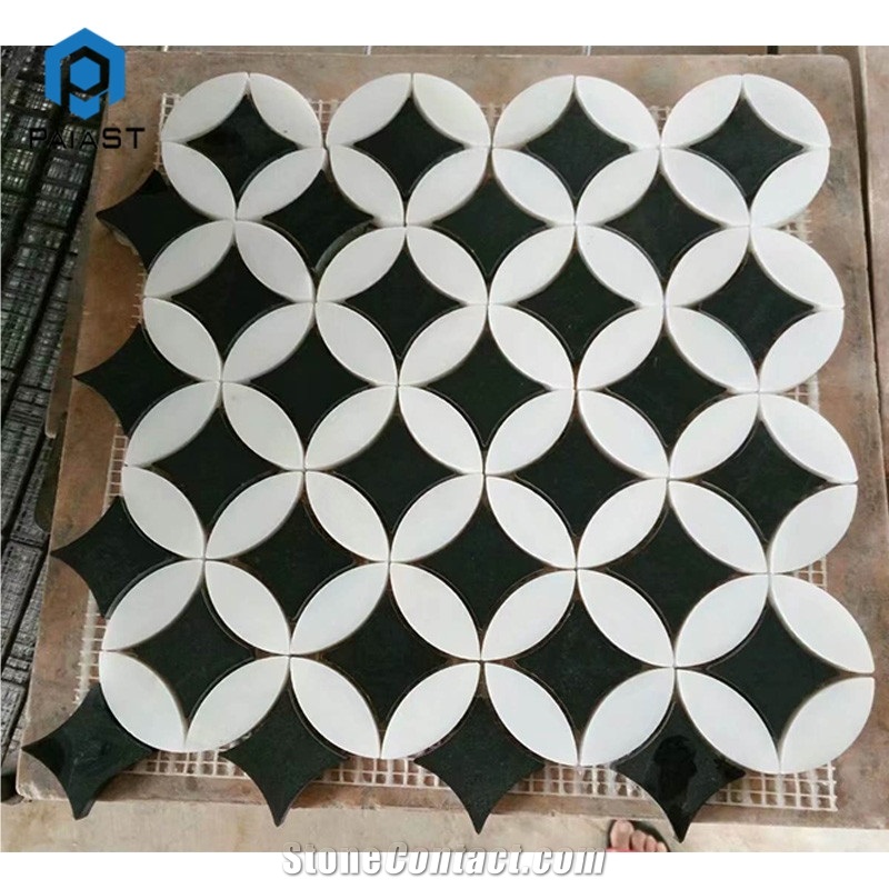 Waterjet Cut Marble Tiles for Wall Design