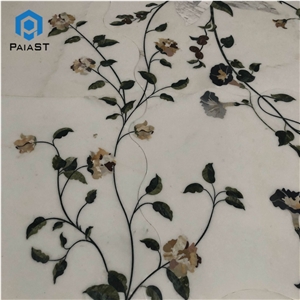 Waterjet Stone Cutting Square Marble Floor Inlay