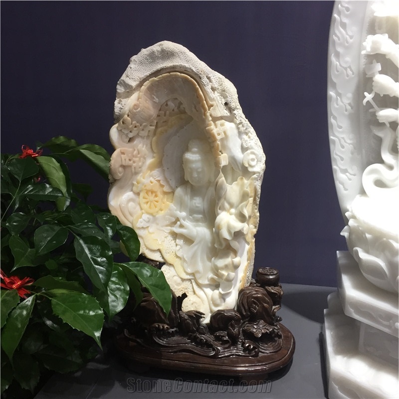 White Marble Statue Carving Budha Statue For Interior Decor
