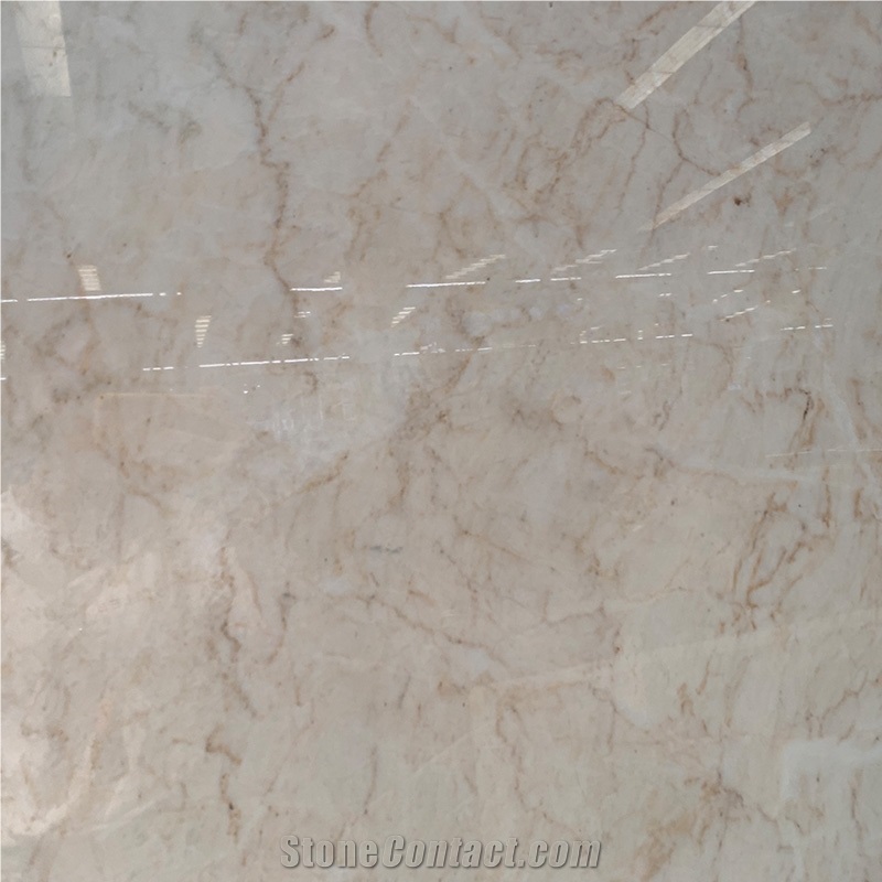 White Marble With Gold Line Slab For Wall Tile