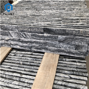 Wooden Black Marble Cultured Stone Tiles