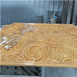 Yellow Onyx 3d Cnc Carved Art Home Decor