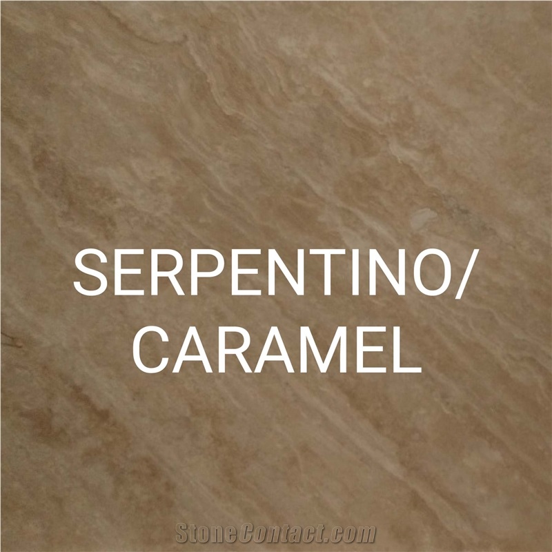 Serpentino Caramel Travertine Slabs, Tiles