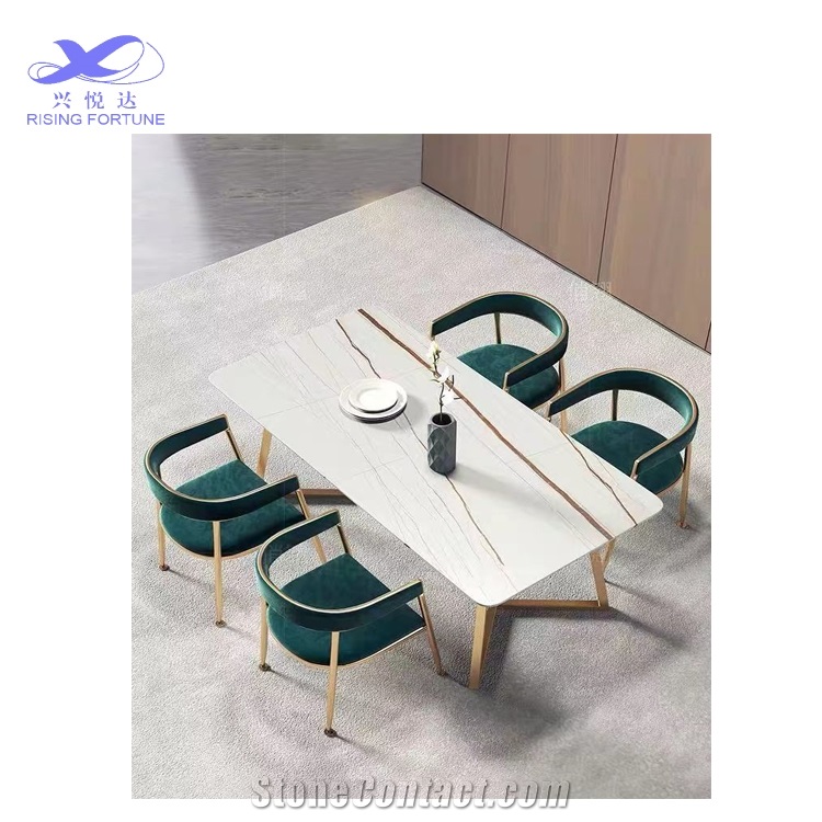 Italian Sintered Stone Table with Chairs