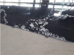 Titanium Black Granite Slab,Polished Black Granite
