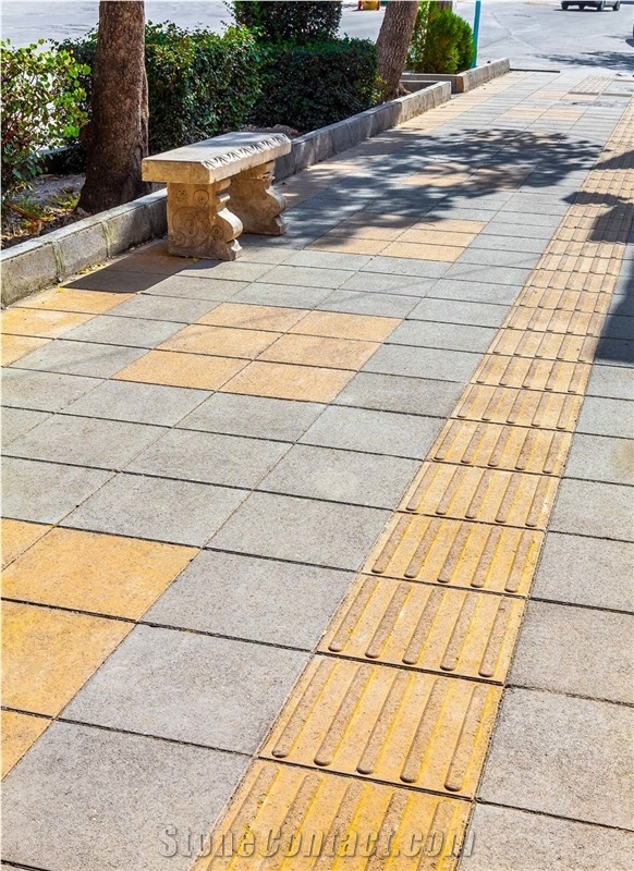 Groove Tactile Landscaping Pavement