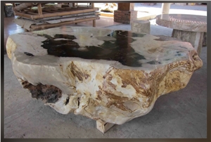 Petrified Wood Stone Chairs, Benches, Table Sets