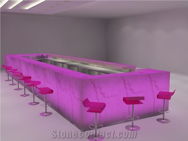 Luxury Led Restaurant Bar Counter Design