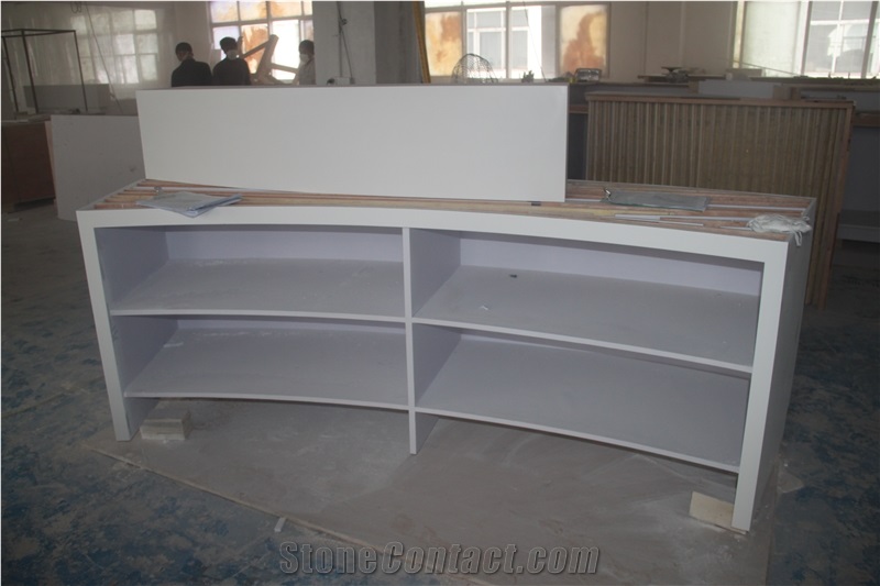 Small Curved Salon Reception Desk Counter