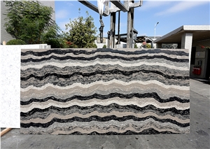 Calacatta Grey Quartz Stones Slab Engineered Tile