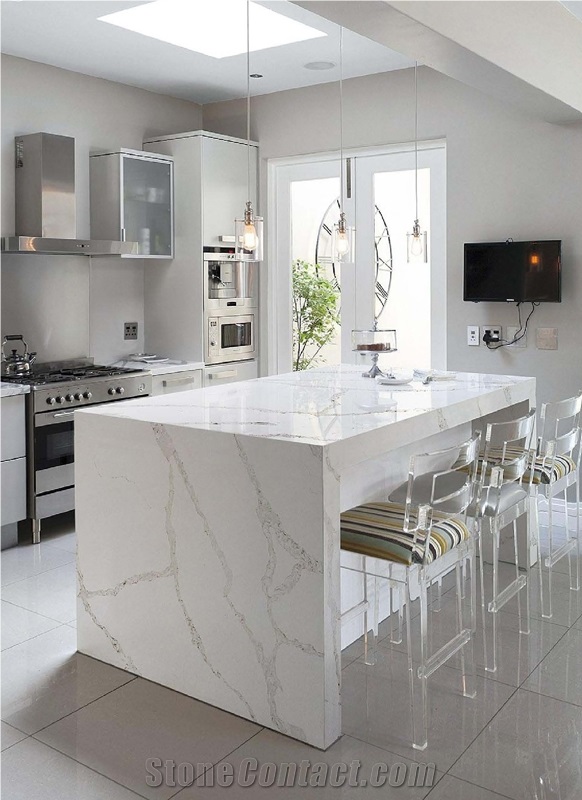 Calacatta Venato Quartz Stone Slabs from China - StoneContact.com