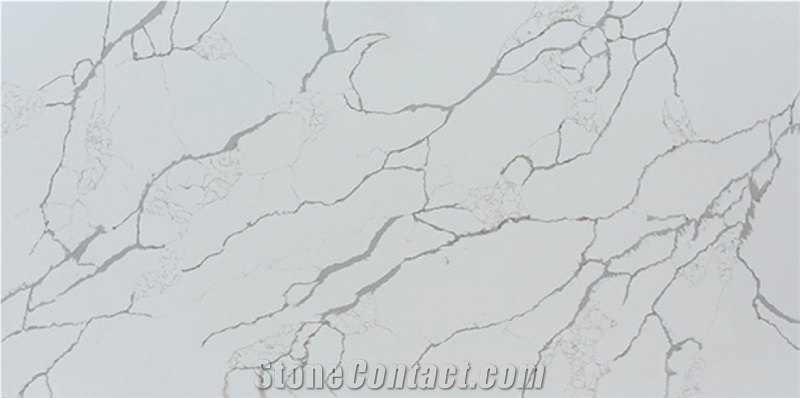 Calacatta White Quartz Stone Polished Slabs