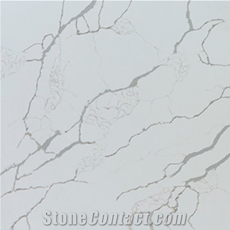 Calacatta White Quartz Stone Polished Slabs